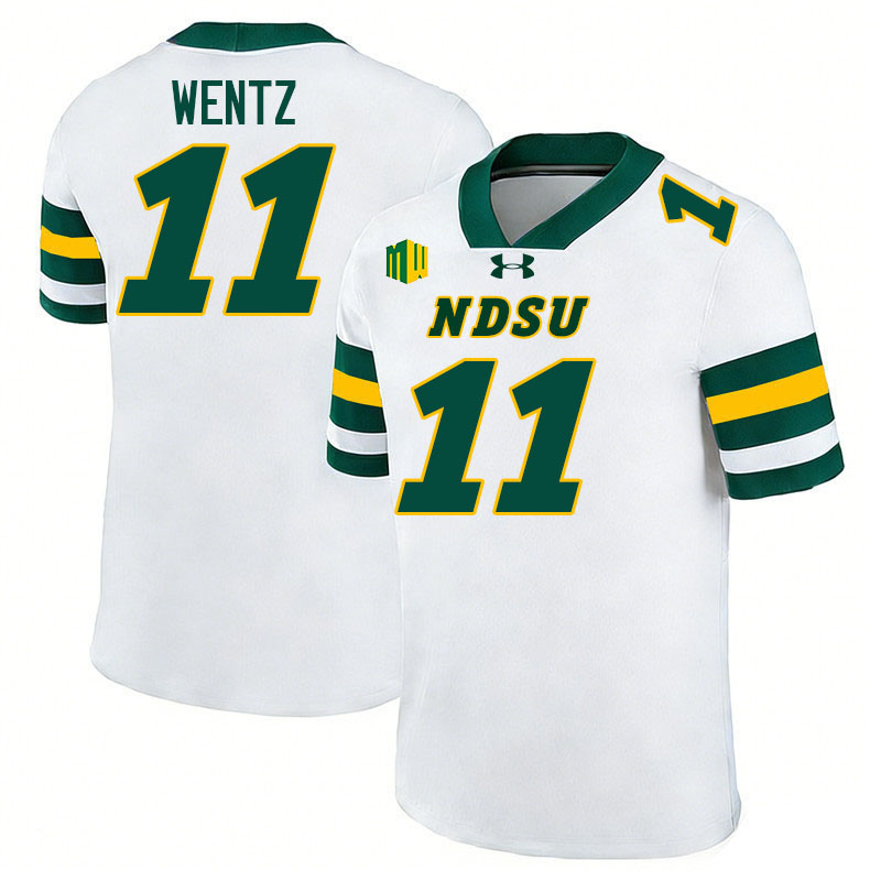 North Dakota State Bison #11 Carson Wentz College Football Jerseys,Uniforms-White